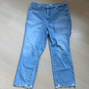 Good American Soft Tech Good Legs High Rise Ankle Straight Jeans
